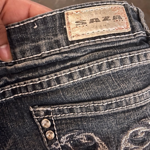 Y2k Gyaru Lowrise SAZA Bling Denim Shorts (Size 9) - Picture 7 of 8